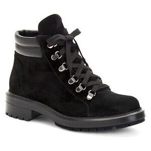 Aquatalia Women's Black Liviana Weatherproof Suede Hiking Bootie Size 9 NWOT